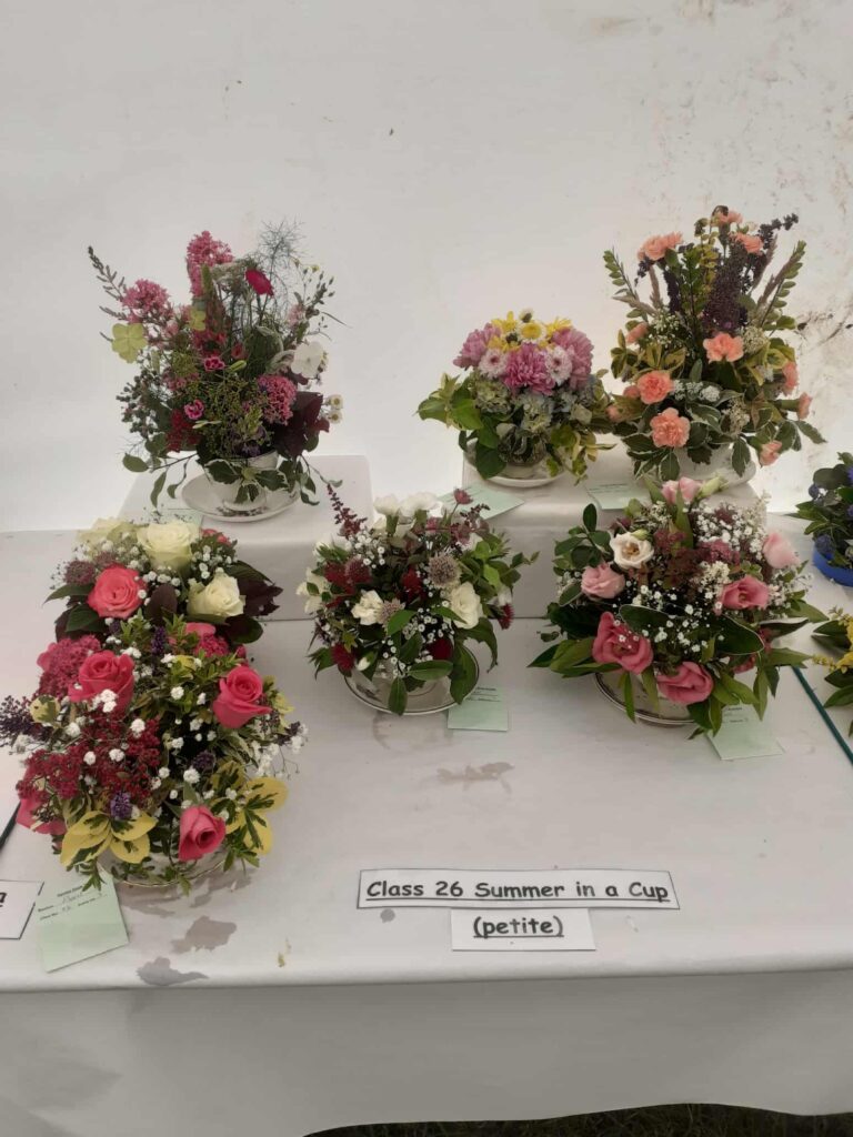 Bouquets entered into Emley Show